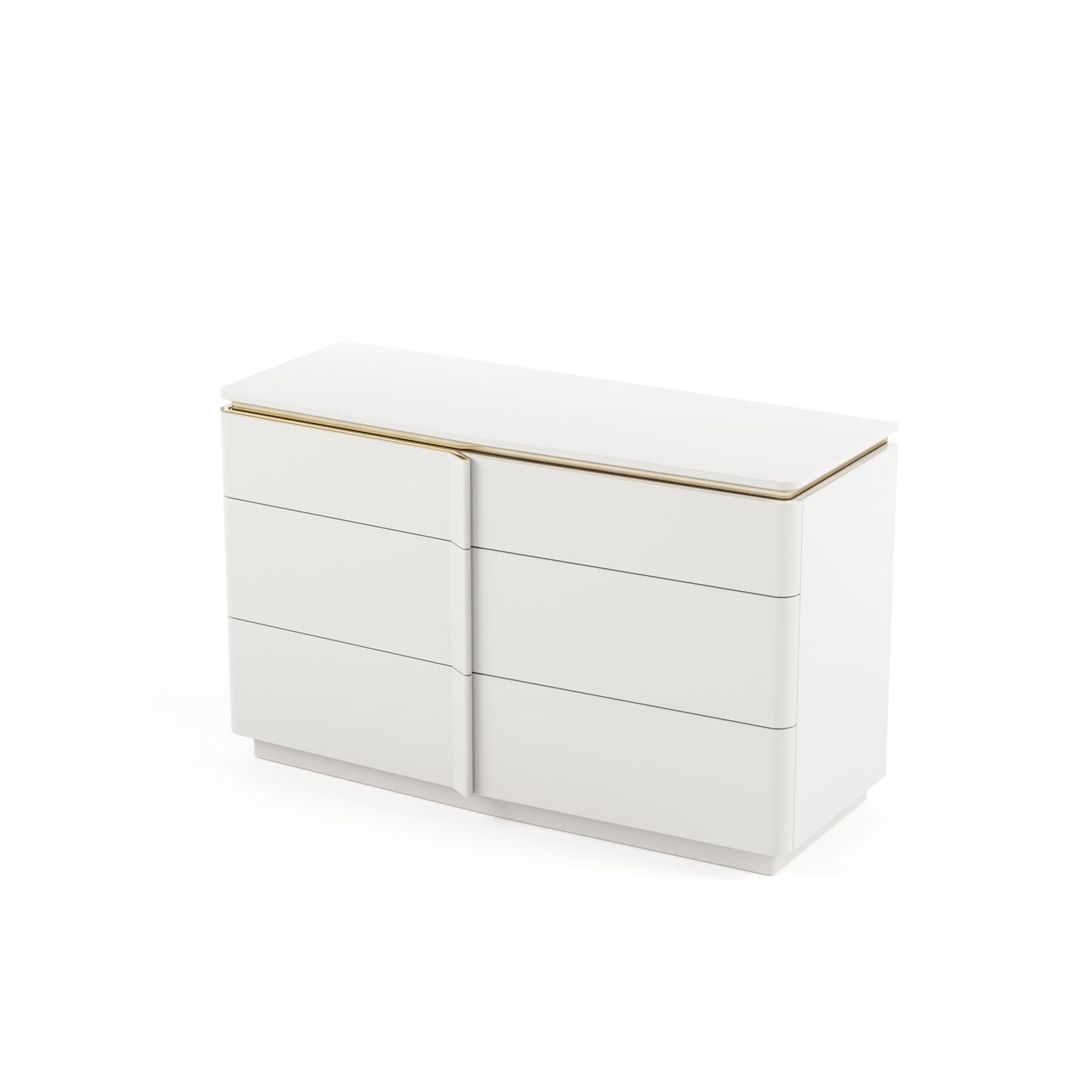 commode blanche et or