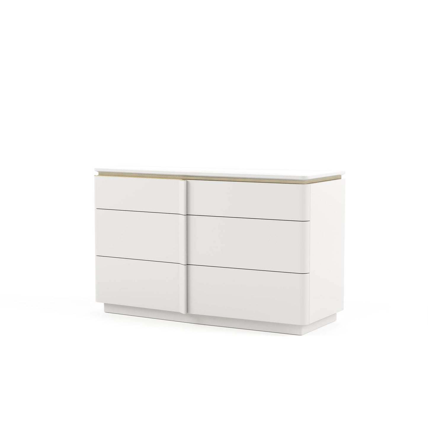 commode blanche et or