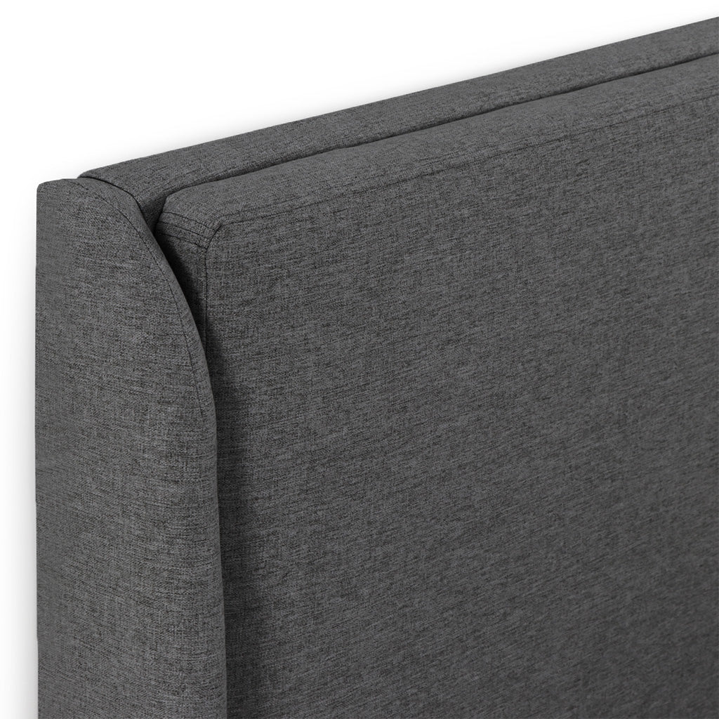 Lit coffre tissu gris