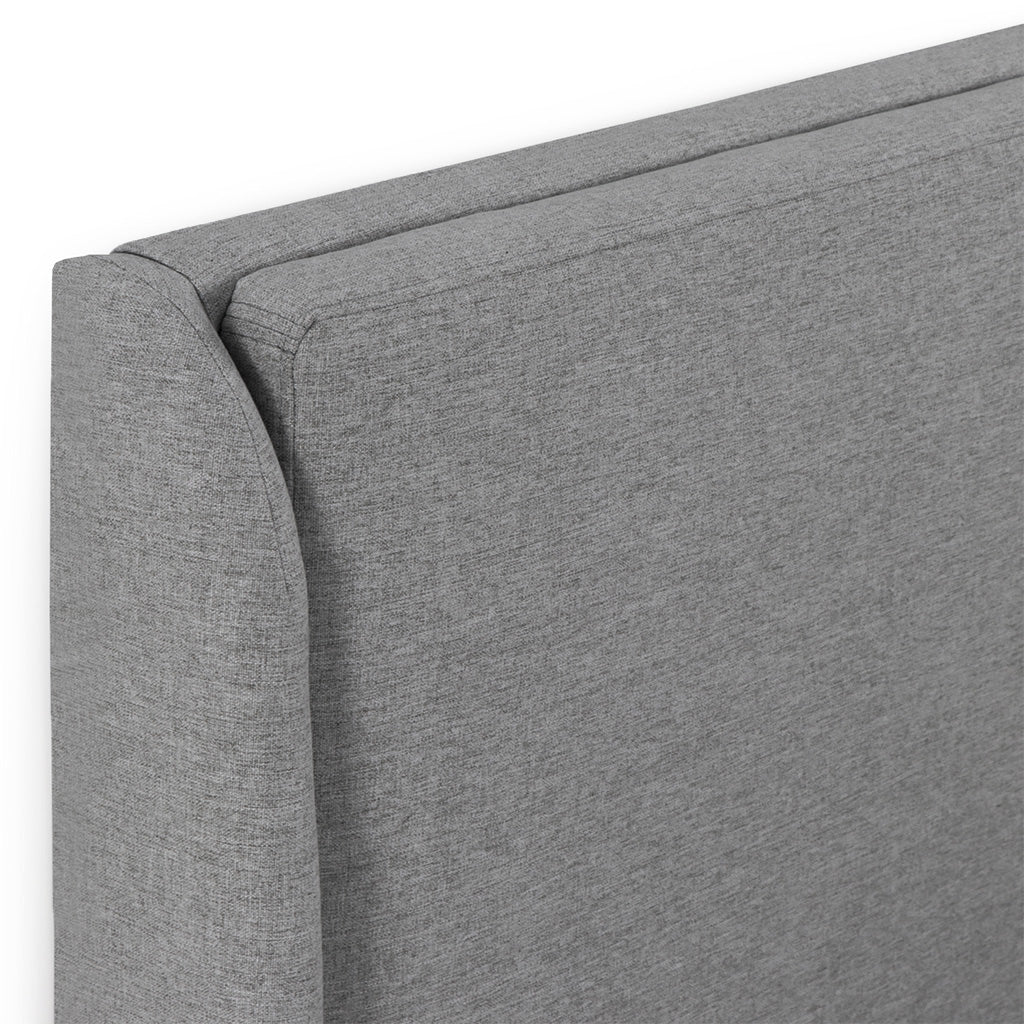 Lit coffre tissu gris