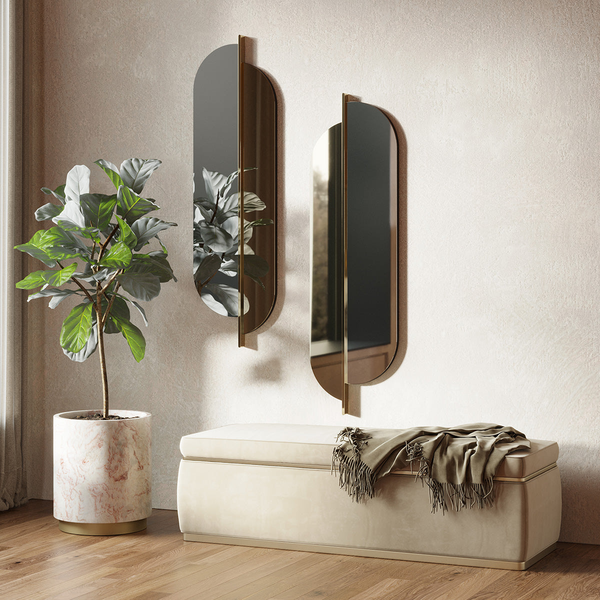 banc coffre en velours