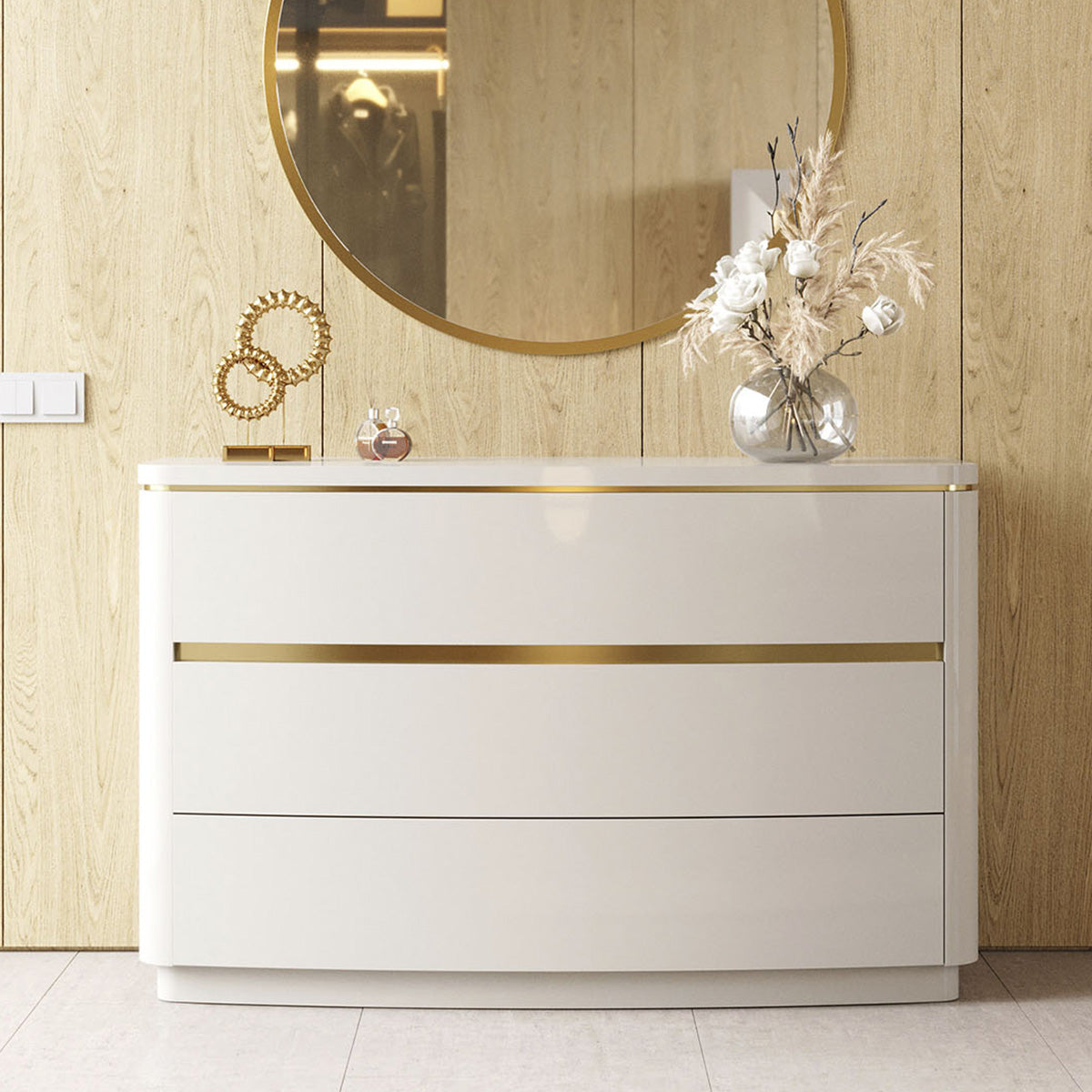 commode laquée blanche