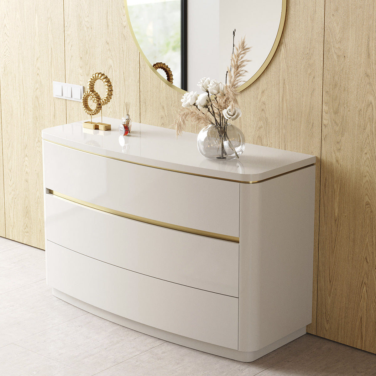 commode laquée blanche