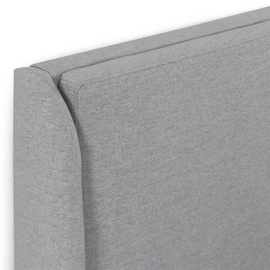 Lit coffre tissu gris